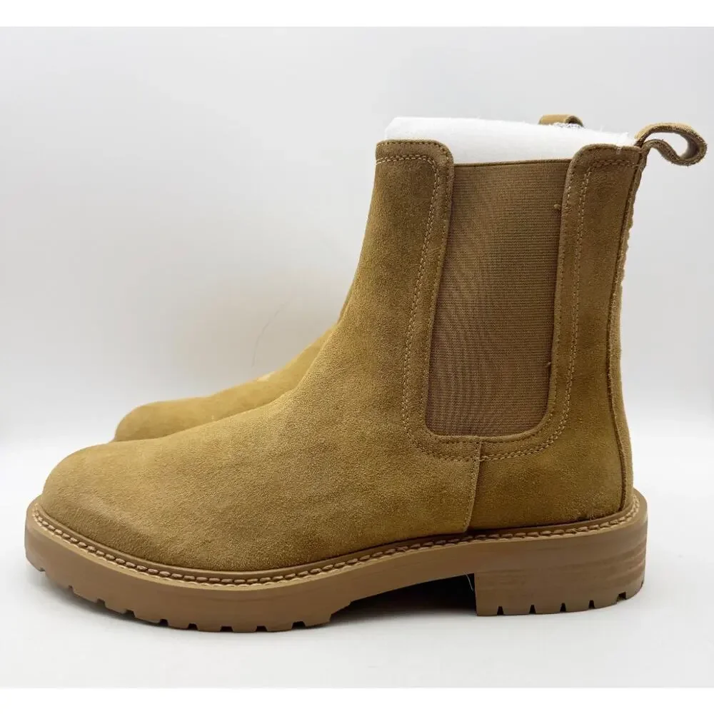 Saint Morta Men's Chunky Chelsea Boots Size 10 EU 44 Tan Camel Suede NIB